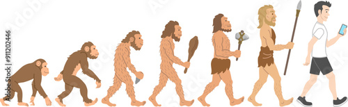 人類進化の過程イラスト