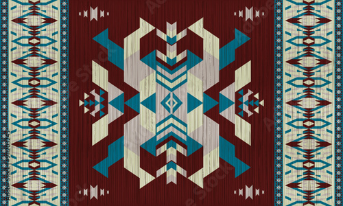 American tribal ethnic native pattern.Traditional Navajo,Aztec,Apache,Southwest and Mexican style fabric pattern.Abstract vector motifs pattern.For fabric,clothing,blanket,carpet,woven,wrap,decoration