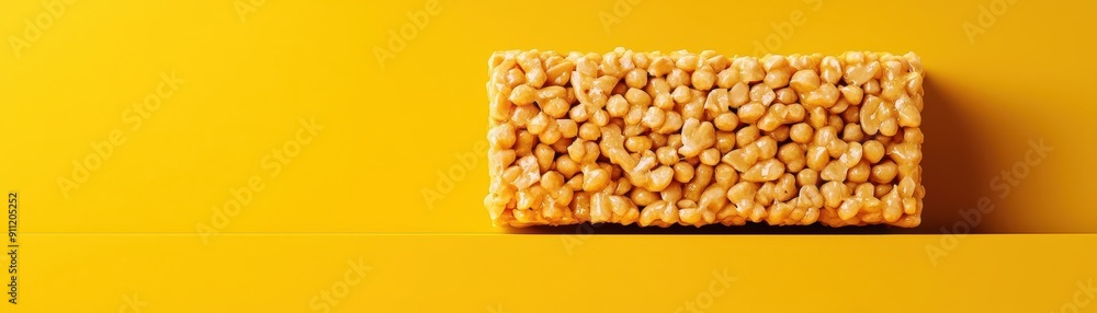 Honey peanut bar flat design side view organic theme 3D render vivid Honey peanut bar flat design side view organic theme 3D render vivid