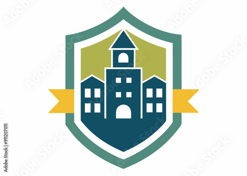 Educational School Icon Vector – Minimalist School Symbol Design