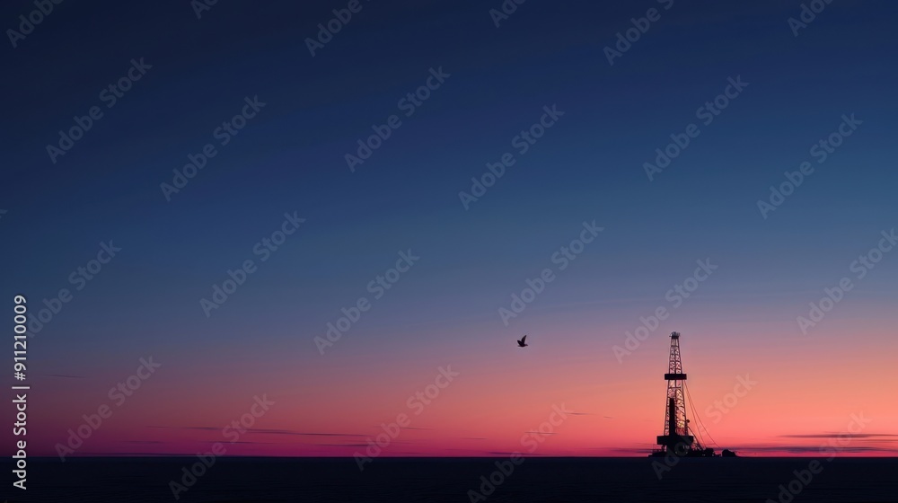 The drilling rig at sunset The drilling rig at sunset