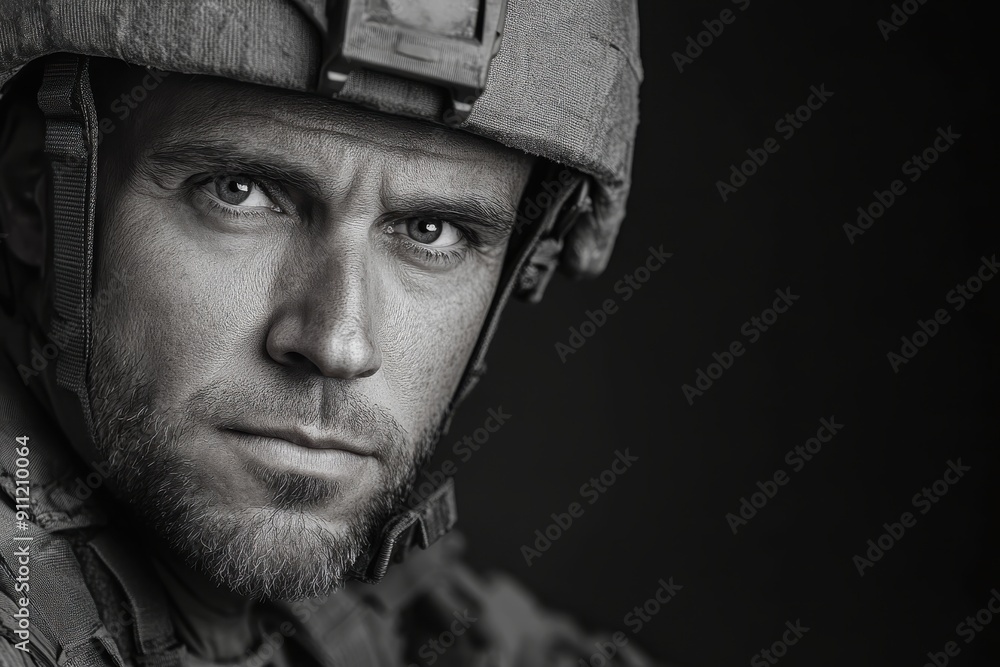 A close-up image of a soldier wearing a helmet, illustrating a strong and determined facial expression, highlighting the intensity and focus of a military professional. A close-up image of a soldier wearing a helmet, illustrating a strong and determined facial expression, highlighting the intensity and focus of a military professional.