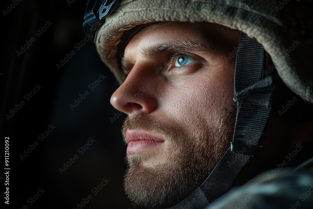 A close view concentrating on the strap and part of military gear in dark, illustrating the intricacies, durability, and detailed design essential in military equipment. A close view concentrating on the strap and part of military gear in dark, illustrating the intricacies, durability, and detailed design essential in military equipment.