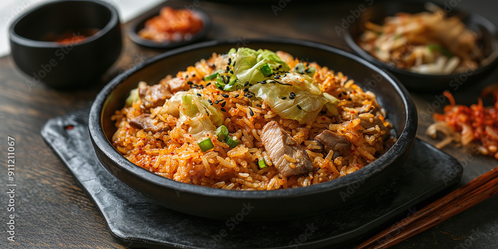 Korean Dak Galbi Fried Rice with Chicken and Cabbage Korean Dak Galbi Fried Rice with Chicken and Cabbage