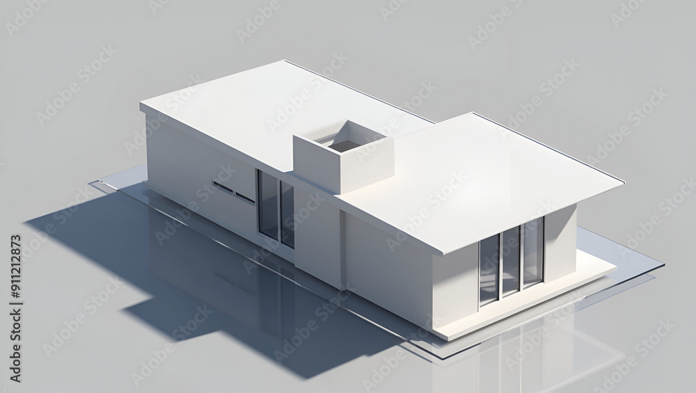 3D Render of an Industrial Park, on isolated white background, Generative AI. 3D Render of an Industrial Park, on isolated white background, Generative AI.