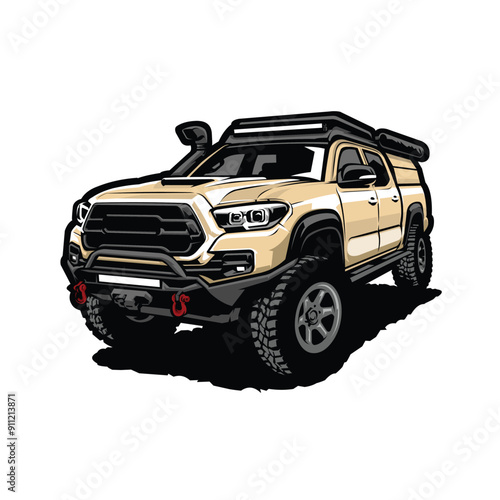 Overland offroad vehicle illustration vector art isolated