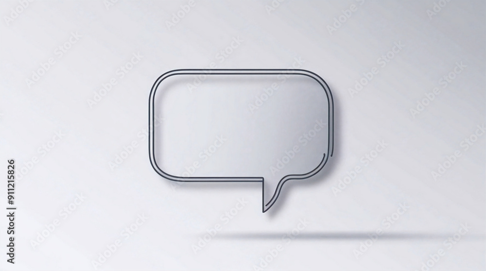 Fototapeta premium Minimalist icons, depicting speech bubbles or chat symbols,