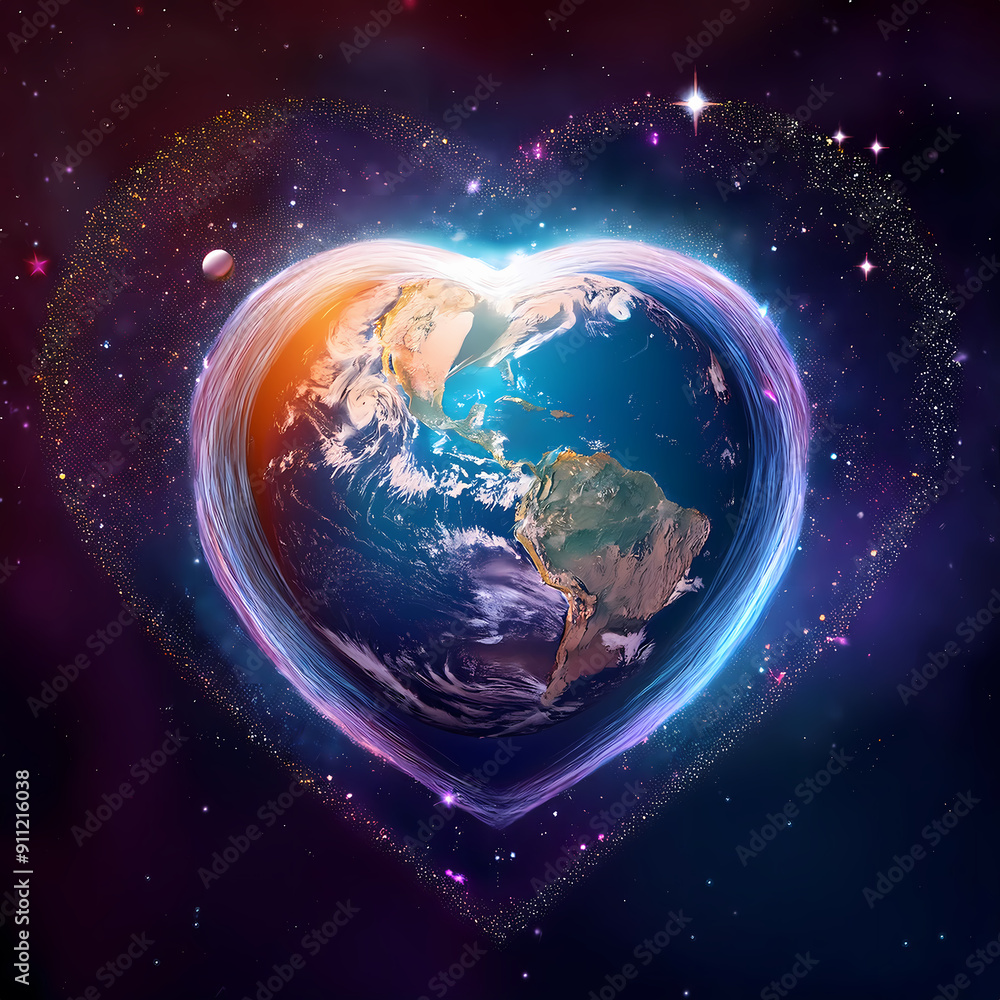 Obraz premium heart in space, cosmic heart 