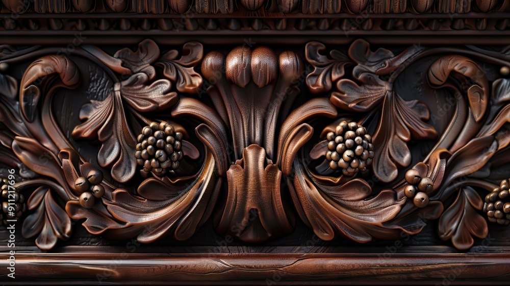 Luxurious classic handmade furniture, carved elements. Barocco, rococo, vintage style. AI generated illustration Luxurious classic handmade furniture, carved elements. Barocco, rococo, vintage style. AI generated illustration