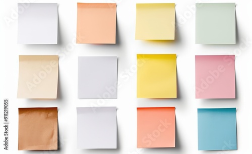 Wallpaper Mural Twelve Colorful Sticky Notes on a White Background Torontodigital.ca