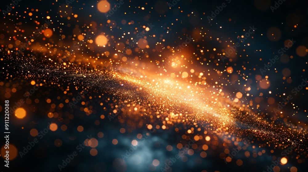 Fototapeta premium Golden Dust and Abstract Lights