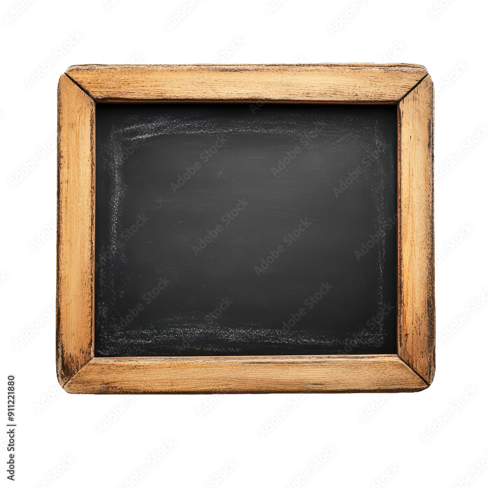 Empty Chalkboard Sign With Rustic Wooden Frame at Café Empty Chalkboard Sign With Rustic Wooden Frame at Café