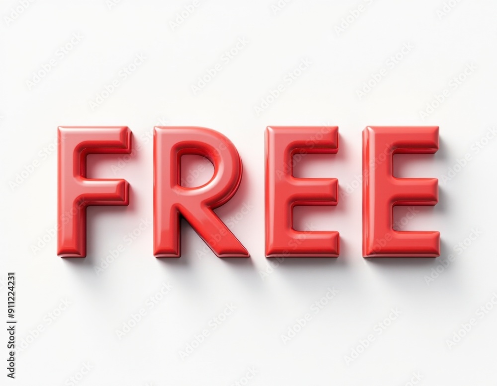FREE word 3D text lettering design. Typography web banner illustration. FREE word 3D text lettering design. Typography web banner illustration.