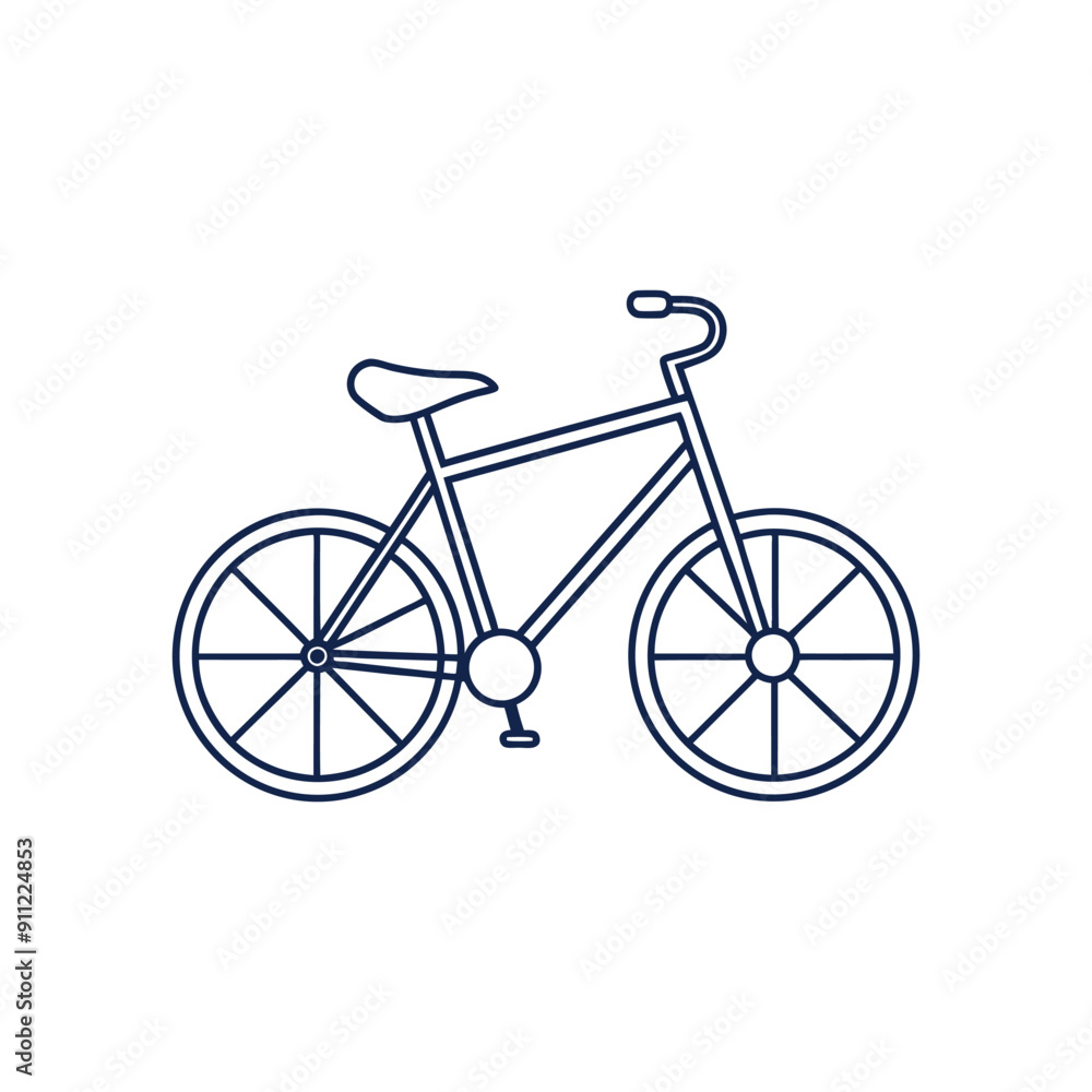Flat Bike vector Line art illustration Flat Bike vector Line art illustration