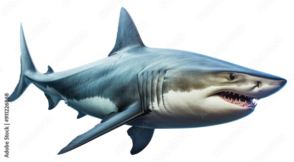 Fototapeta premium PNG Shark animal fish underwater, digital paint illustration.