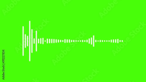 White and black audio visualization green screen, Sound wave animation with black bars background, 
Sound wave motion with green screen,  Line digital minimalist voice and soundtrack.