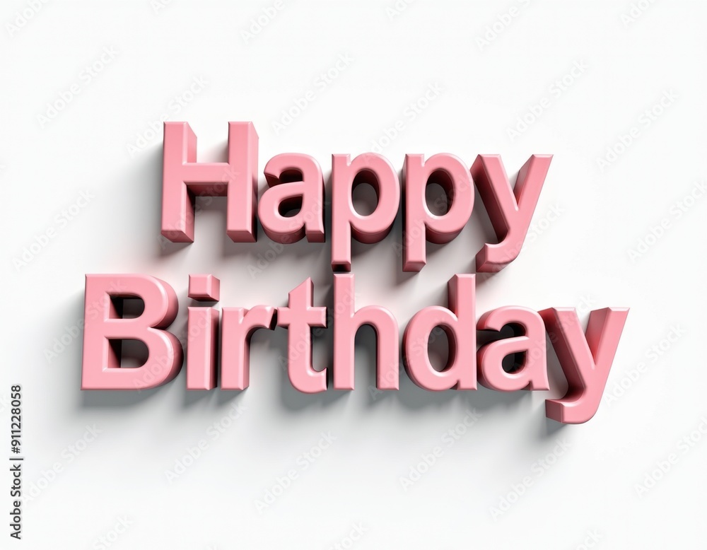 Happy Birthday typography, 3D rendered text effect. Celebration, event concept banner design. Happy Birthday typography, 3D rendered text effect. Celebration, event concept banner design.