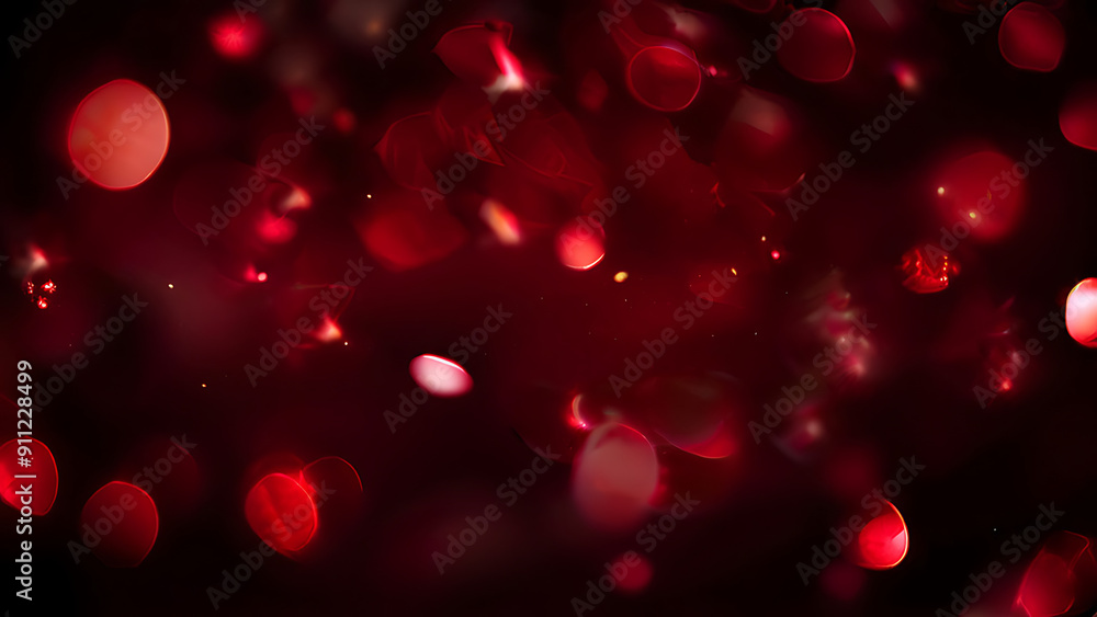 Red Glitter Bokeh Background with Sparkling Light Abstract Defocused Texture Holiday Lights Festive Shimmering Bright Elegant Celebratory Design. Red Glitter Bokeh Background with Sparkling Light Abstract Defocused Texture Holiday Lights Festive Shimmering Bright Elegant Celebratory Design.