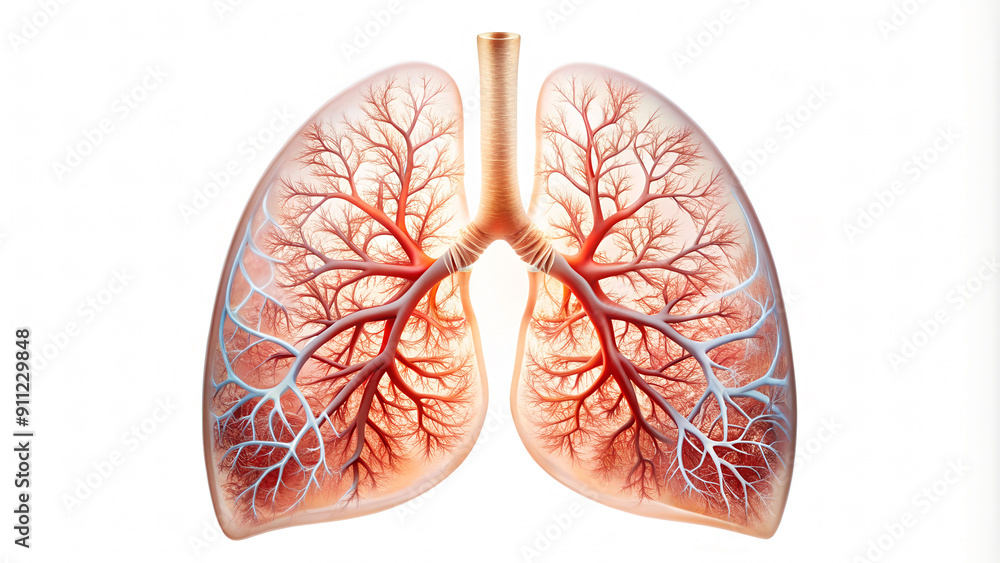 Healthy Human Lungs Isolated on White Background for Medical Illustrations Healthy Human Lungs Isolated on White Background for Medical Illustrations
