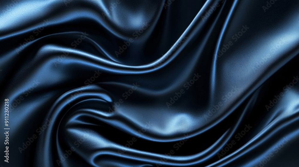 A blue fabric with a shiny texture A blue fabric with a shiny texture
