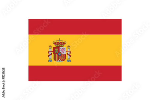 National Flag of Spain, Spanish Country Flag in 2 to 3 proportion, vector illustration, Bandera de Espana