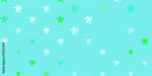 Light Green vector background with covid-19 symbols.