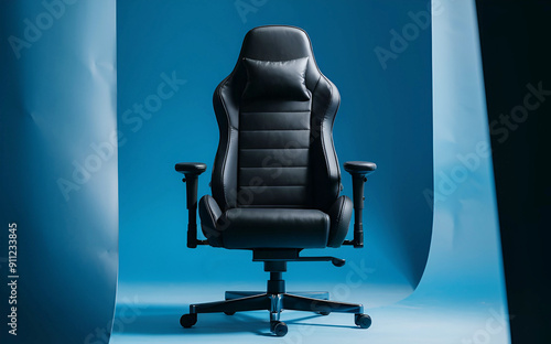 Stylish and Comfortable Gaming Chair in a Neon-Lit Room