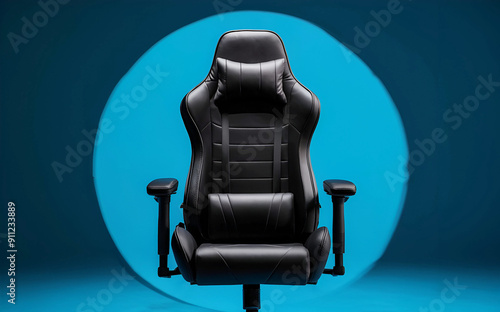 Stylish and Comfortable Gaming Chair in a Neon-Lit Room