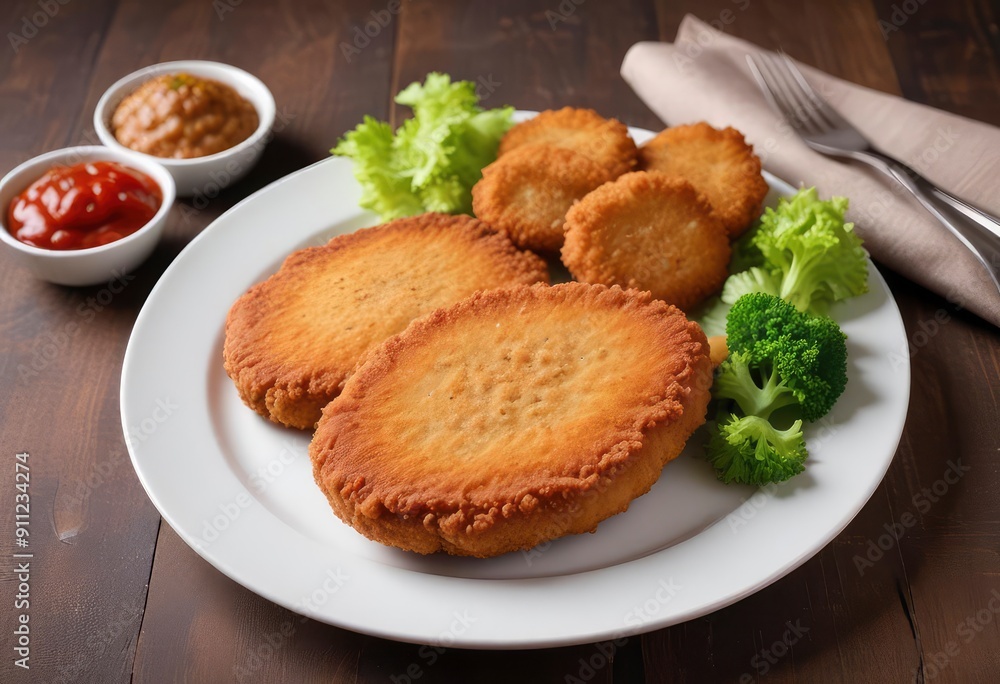 traditional german schnitzel cutlet, ai traditional german schnitzel cutlet, ai
