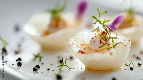 Wallpaper Mural sophisticated and elegant amuse-bouche, food photography, fine dining, salad on a plate Torontodigital.ca