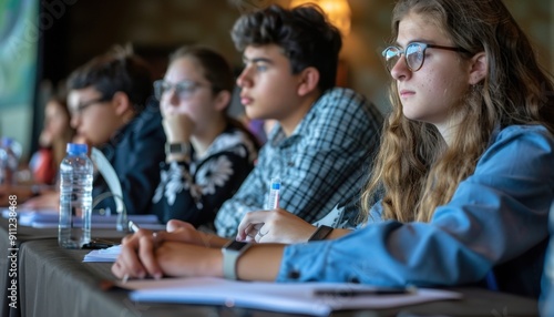 Students Engaged in Learning at a Workshop in a Bright Indoor Classroom