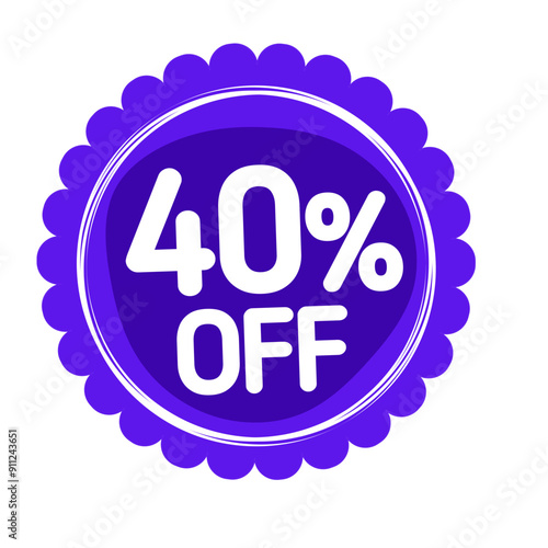 40 percent off discount price sticker