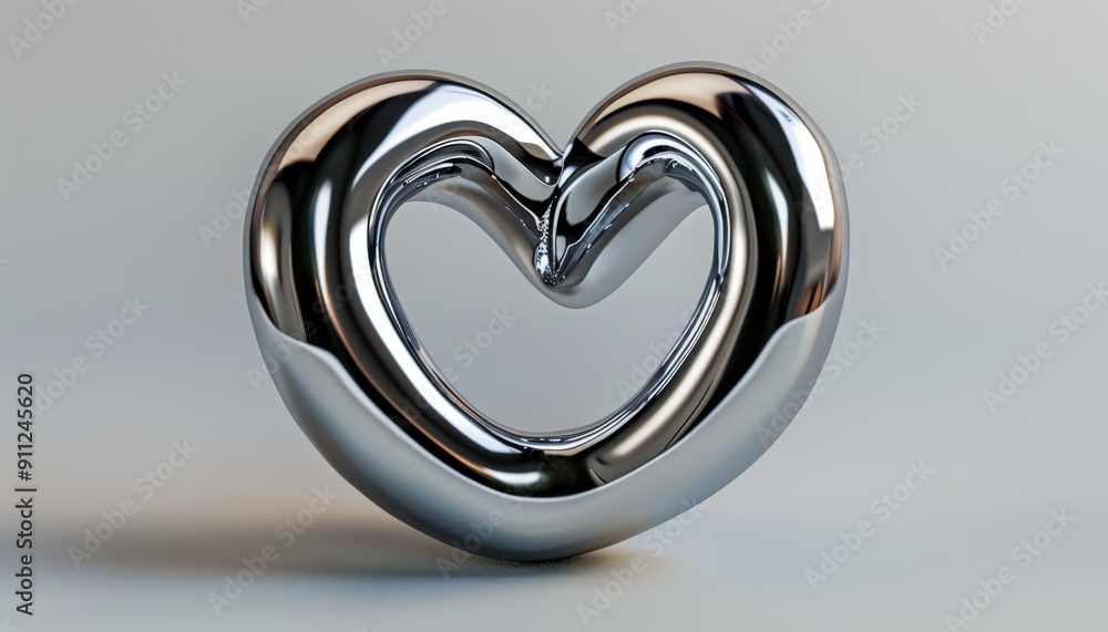 Reflective Metallic Heart Sculpted to Emphasize Love and Connection in Modern Art Display Reflective Metallic Heart Sculpted to Emphasize Love and Connection in Modern Art Display