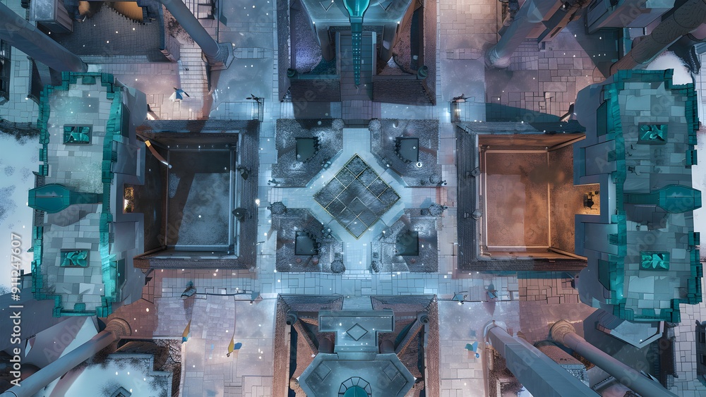 Castle Battle Map for Tabletop RPGs, Dungeons & Dragons, Adventure Game, Top-Down Perspective Castle Battle Map for Tabletop RPGs, Dungeons & Dragons, Adventure Game, Top-Down Perspective