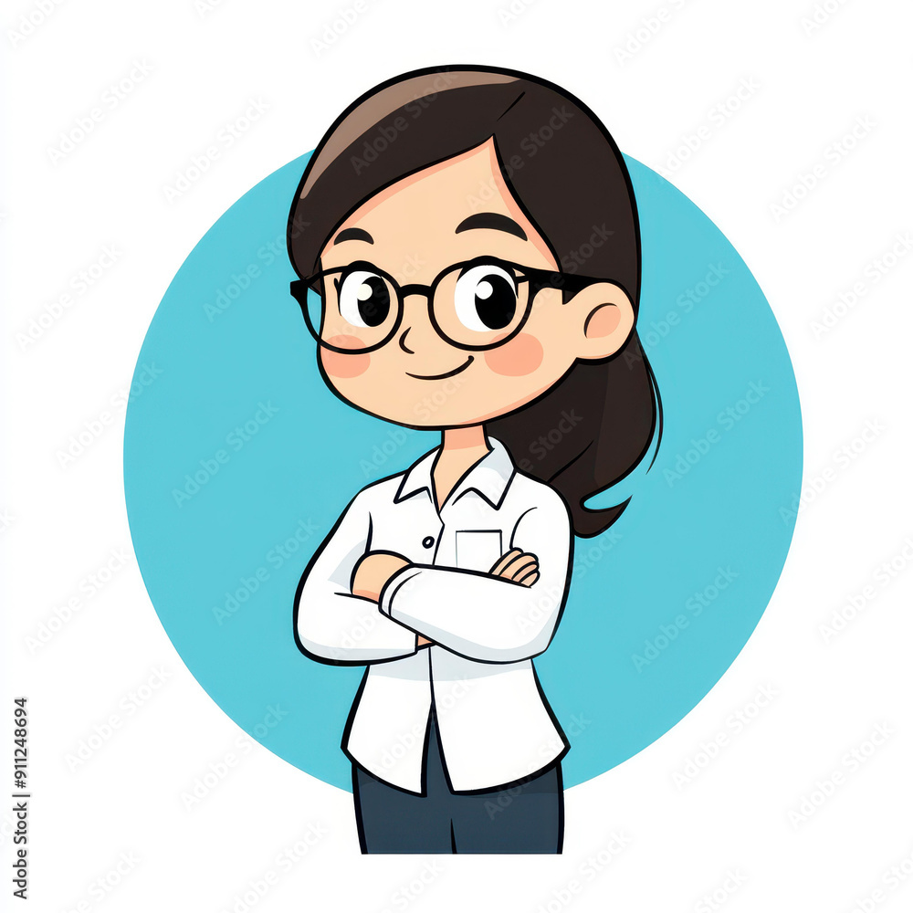Cartoon avatar of a young Asian female in stick figure style. Features a sleek, batikinspired design in soft gray and blue. Cartoon avatar of a young Asian female in stick figure style. Features a sleek, batikinspired design in soft gray and blue.
