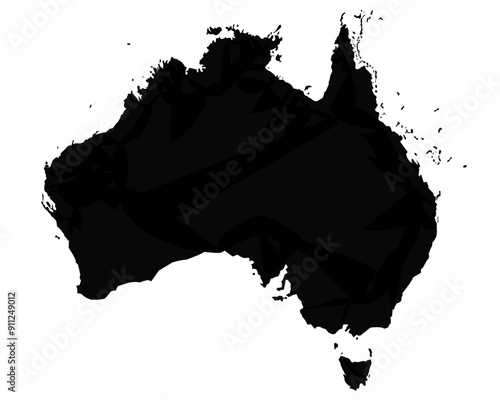 australia map silhouette on transparent background