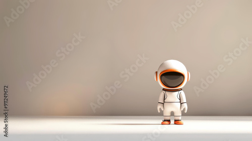 A vivid 3D rendering of a space explorer, set against a clean, white backdrop, showcasing modern cartoon aesthetics.