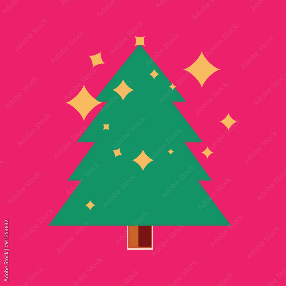 Obraz premium Christmas tree with lights. Festive Elements