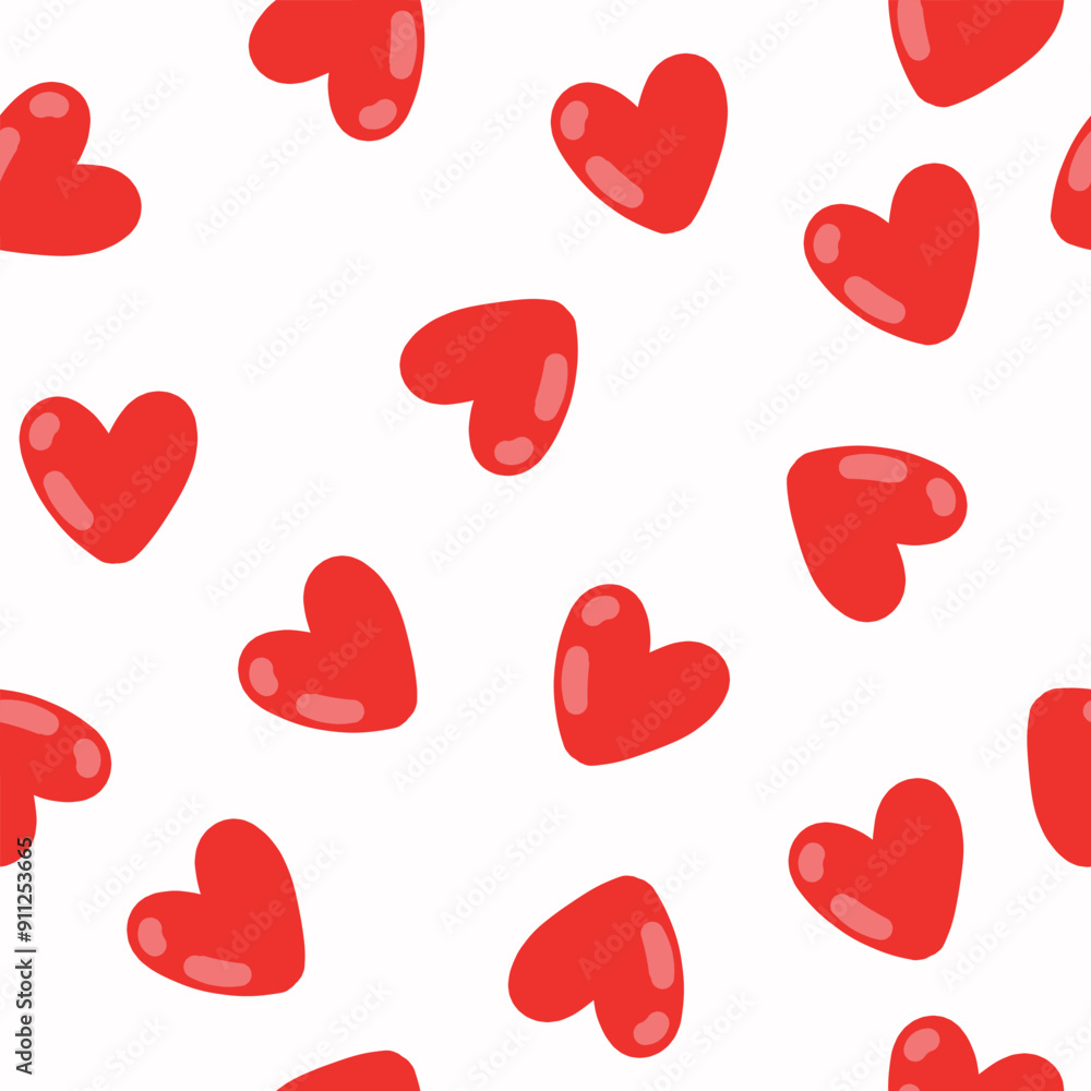 Seamless pattern withred hearts on white background. Vector illustration.
Seamless pattern withred hearts on white background. Vector illustration.