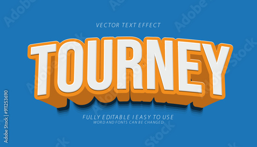 3d editable tourney text effect graphic style template