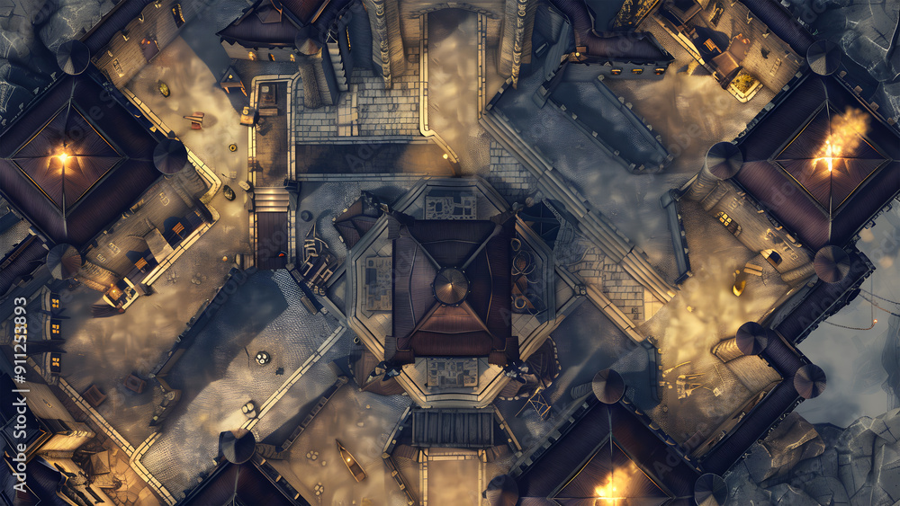 Castle Battle Map for Tabletop RPGs, Dungeons & Dragons, Adventure Game, Top-Down Perspective
Castle Battle Map for Tabletop RPGs, Dungeons & Dragons, Adventure Game, Top-Down Perspective