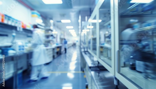 Busy Laboratory Environment Where Scientists Conduct Research During Daytime Hours