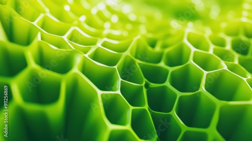 Vibrant Green Cellular Structure Close-Up - Abstract Background photo