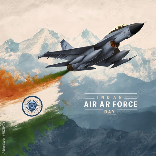 Indian Air Force Day, Poster, Banner, Indian Air Force Day Poster, Art illustration, Air Force Day, concept, Indian Air Force Day Poster,  