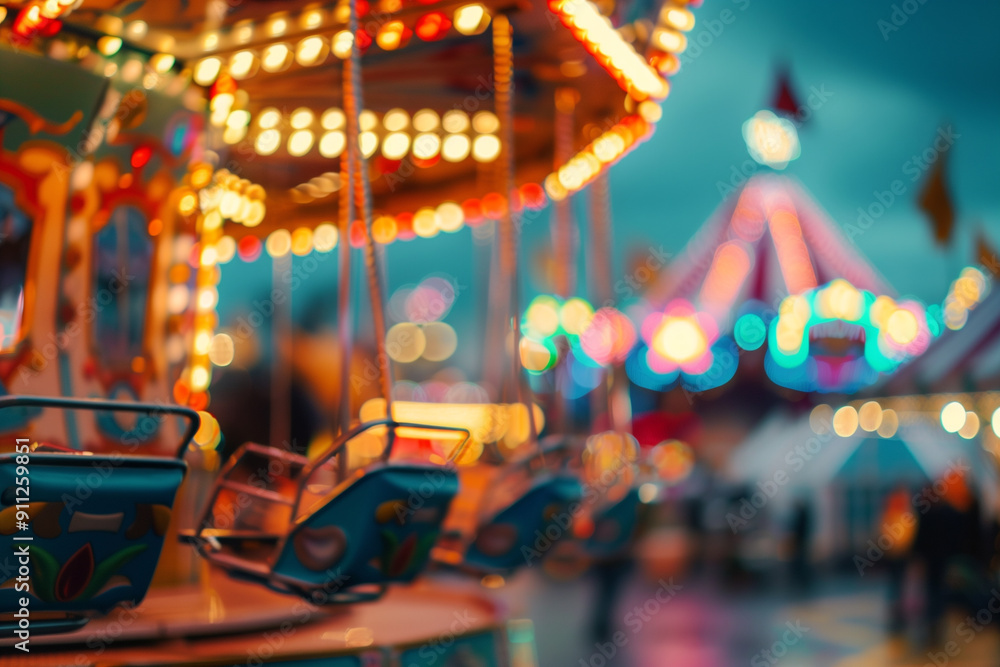 Close up blurred background funfair event Close up blurred background funfair event