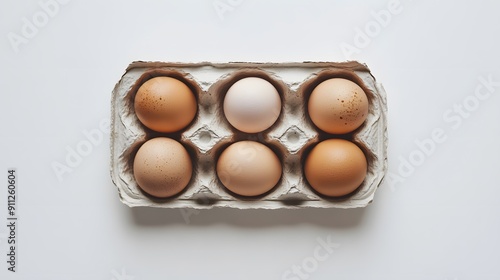 Egg pack shot on a white background photo