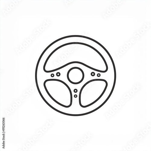 car steering wheel black icon isolated on white