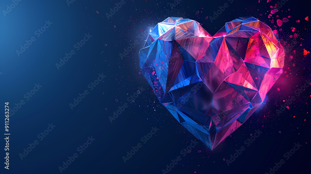 Abstract colorful heart shape, artistic expression of love Abstract colorful heart shape, artistic expression of love