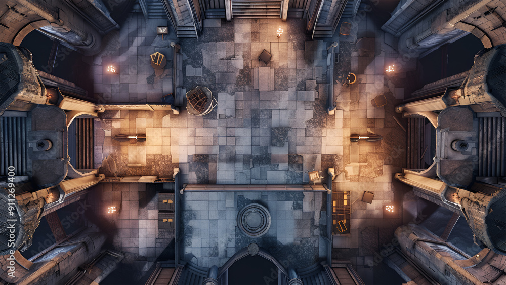 Castle Battle Map for RPG, Map for Dungeons and Dragons, DnD Map, Tabletop Role-Playing Games, Adventure Game Background, Top-Down View Castle Battle Map for RPG, Map for Dungeons and Dragons, DnD Map, Tabletop Role-Playing Games, Adventure Game Background, Top-Down View