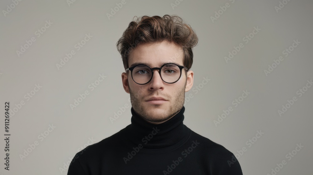 The man with round glasses The man with round glasses